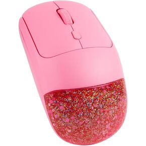 Wireless Mouse, 2.4 Ghz Wireless Optical Computer Mouse with USB Nano Receiver, Medium to Large Sized Hands Compatible with PC, Laptop, Desktop - Pink in Saudi Arabia