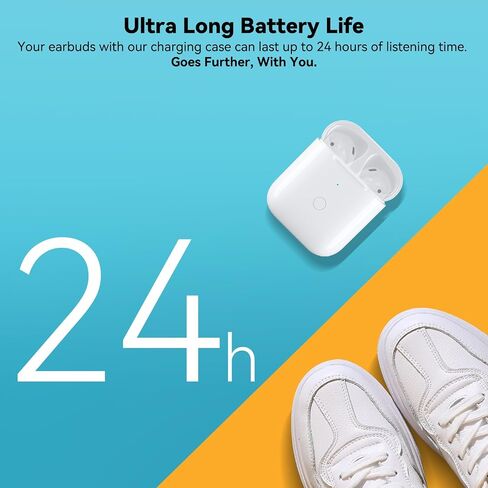 Wireless Charging Case Replacement Compatible with AirPod 2nd & 1st Generation, Air Pod 2 1 Charger Case with Bluetooth Pairing Sync Button,White in Saudi Arabia
