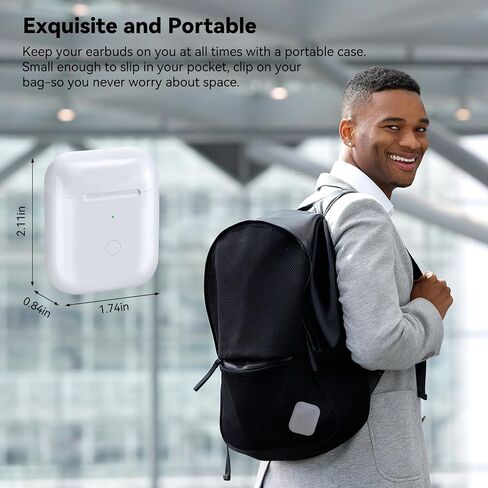 Wireless Charging Case Replacement Compatible with AirPod 2nd & 1st Generation, Air Pod 2 1 Charger Case with Bluetooth Pairing Sync Button,White in Saudi Arabia