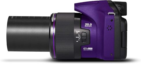 Minolta Pro Shot 20 Mega Pixel HD Digital Camera with 67x Optical Zoom, Full 1080p HD Video & 16GB SD Card (Purple) (Renewed) in Saudi Arabia