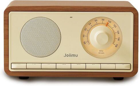 مكبر صوت بلوتوث Radio Vintage ، 2600 مللي أمبير في الساعة راديو قابلة لإعادة الشحن مع هوائي FM مدمج للمطبخ المنزلي وغرفة معيشة مع مقبض دوار in Saudi Arabia