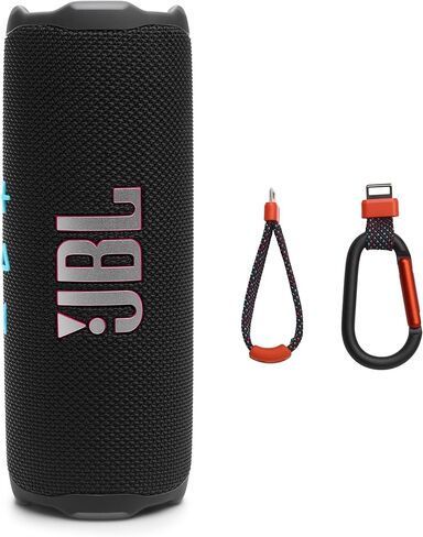 JBL Flip 7 - مكبر صوت مقاوم للماء ومقاوم للماء ، صوت Pro Bold مع زيادة صوت AI ، 16 ساعة من وقت اللعب ، ونظام Pushlock مع إكسسوارات قابلة للتبديل (أسود/برتقالي) (متجدد) in Saudi Arabia