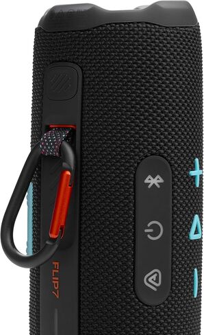 JBL Flip 7 - مكبر صوت مقاوم للماء ومقاوم للماء ، صوت Pro Bold مع زيادة صوت AI ، 16 ساعة من وقت اللعب ، ونظام Pushlock مع إكسسوارات قابلة للتبديل (أسود/برتقالي) (متجدد) in Saudi Arabia