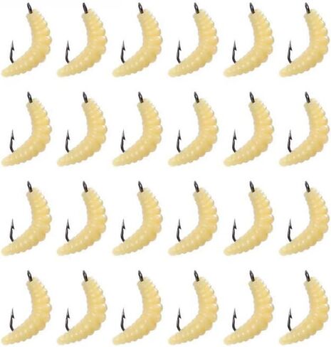 2.5 سم دودة Maggot الطعم الناعم - الطعوم الدودية المطاطية عالية الجودة للتراوت والباس والمياه العذبة صيد الأسماك in Saudi Arabia