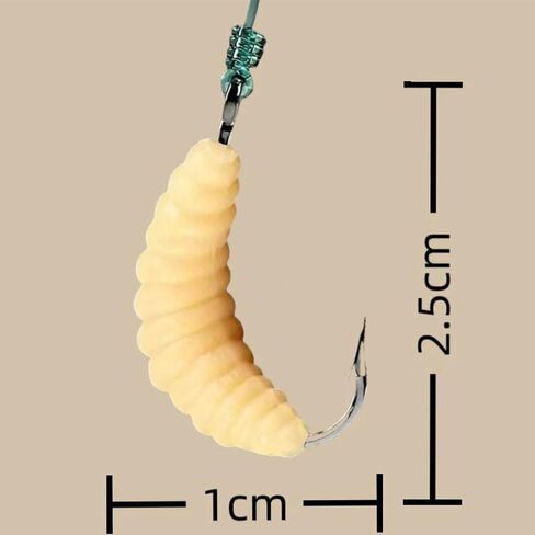 2.5 سم دودة Maggot الطعم الناعم - الطعوم الدودية المطاطية عالية الجودة للتراوت والباس والمياه العذبة صيد الأسماك in Saudi Arabia