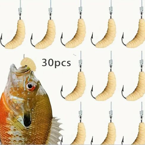 2.5 سم دودة Maggot الطعم الناعم - الطعوم الدودية المطاطية عالية الجودة للتراوت والباس والمياه العذبة صيد الأسماك in Saudi Arabia