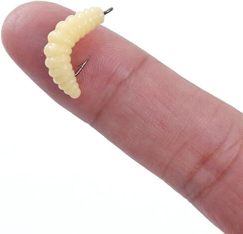 2.5 سم دودة Maggot الطعم الناعم - الطعوم الدودية المطاطية عالية الجودة للتراوت والباس والمياه العذبة صيد الأسماك in Saudi Arabia