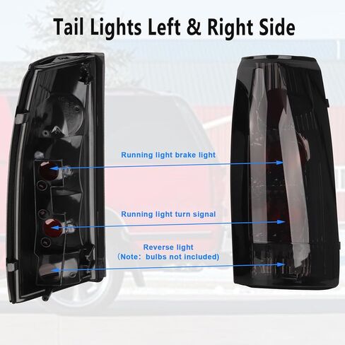 مصباح خلفي Jiacheng متوافق مع 2000-2006 Chevy Suburban 1500 2500 Tahoe GMC Yukon XL Denali، مصابيح الفرامل الخلفية مع مصابيح وحزام استبدال GM2819199 GM2801170 in Kuwait