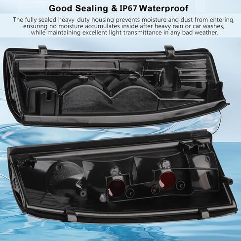 مصباح خلفي Jiacheng متوافق مع 2000-2006 Chevy Suburban 1500 2500 Tahoe GMC Yukon XL Denali، مصابيح الفرامل الخلفية مع مصابيح وحزام استبدال GM2819199 GM2801170 in Kuwait