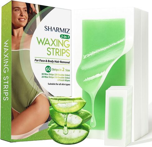 Non Woven Wax Strips 250 Pieces, Body and Facial Wax Strips for Hair Removal (Does Not Contain Wax) , Large 2.8“ x 7.9“ and Small 1.5" x 3.9“ Waxing Strips in Saudi Arabia