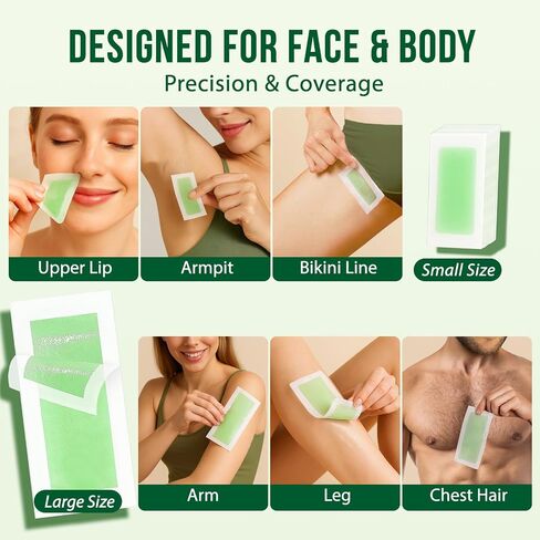 Non Woven Wax Strips 250 Pieces, Body and Facial Wax Strips for Hair Removal (Does Not Contain Wax) , Large 2.8“ x 7.9“ and Small 1.5" x 3.9“ Waxing Strips in Saudi Arabia