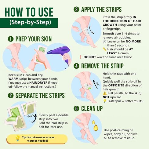 Non Woven Wax Strips 250 Pieces, Body and Facial Wax Strips for Hair Removal (Does Not Contain Wax) , Large 2.8“ x 7.9“ and Small 1.5" x 3.9“ Waxing Strips in Saudi Arabia