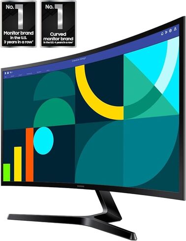 Samsung 27 "SPARNAY S3 (S36CG) Series FHD 1800R Curved Computer Monitor ، 100Hz ، وضع اللعبة ، COMBLE المتقدم ، COMPLAY ، HDMI و D-SUB ، LS27D36CGANXZA ، كابل HDMI in Kuwait