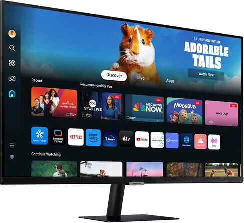 Samsung 32 "Smart M5 (M50D) FHD VA Monitor مع HDR10 ، وقت استجابة 4 مللي ثانية ، مضاد للوهج ، وميض خالٍ من الوميض ، جبل Vesa (100 مم) ، HDMI و Dockztorm USB Expander ، اللون الأسود (LS32DM00ENXGO) in Kuwait