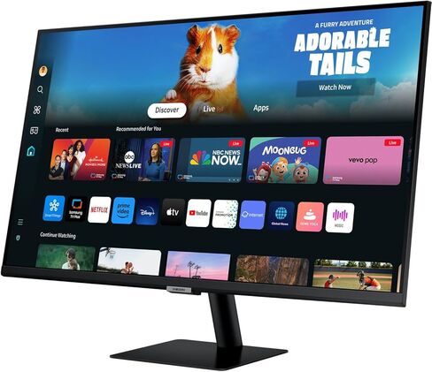 Samsung 32 "Smart M5 (M50D) FHD VA Monitor مع HDR10 ، وقت استجابة 4 مللي ثانية ، مضاد للوهج ، وميض خالٍ من الوميض ، جبل Vesa (100 مم) ، HDMI و Dockztorm USB Expander ، اللون الأسود (LS32DM00ENXGO) in Kuwait