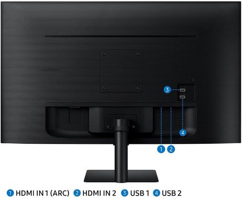 Samsung 32 "Smart M5 (M50D) FHD VA Monitor مع HDR10 ، وقت استجابة 4 مللي ثانية ، مضاد للوهج ، وميض خالٍ من الوميض ، جبل Vesa (100 مم) ، HDMI و Dockztorm USB Expander ، اللون الأسود (LS32DM00ENXGO) in Kuwait