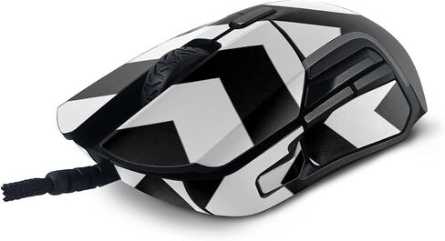 MightySkins Skin Compatible with SteelSeries Rival 5 Gaming Mouse - Black Chevron | Protective, Durable, and Unique Vinyl Decal wrap Cover | Easy to Apply, Remove, and Change Styles | Made in The USA in Saudi Arabia