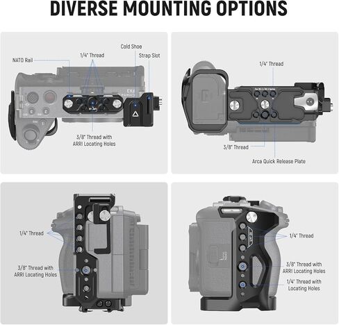 Neewer FX3 FX30 CAGE و XLR مقبض تمديد Kit & Mini Flash Light ، قفص الكاميرا مع HDMI Cable Clamp Nato Rail ARRI HOLITING HOLING متوافق مع Sony FX3 FX30 Original XLR Handle DJI RS2 RS3 in Saudi Arabia