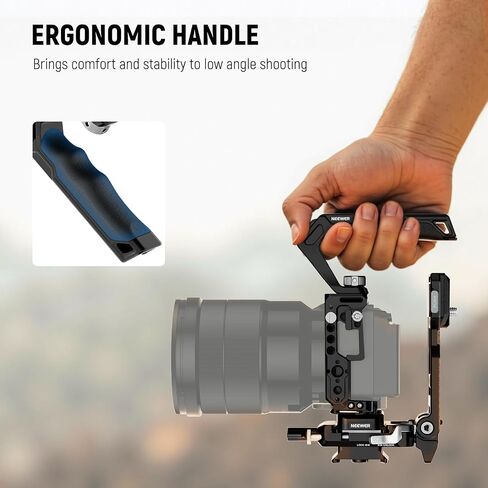 Neewer FX3 FX30 CAGE و XLR مقبض تمديد Kit & Mini Flash Light ، قفص الكاميرا مع HDMI Cable Clamp Nato Rail ARRI HOLITING HOLING متوافق مع Sony FX3 FX30 Original XLR Handle DJI RS2 RS3 in Saudi Arabia