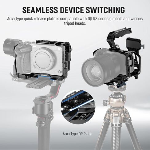 Neewer FX3 FX30 CAGE و XLR مقبض تمديد Kit & Mini Flash Light ، قفص الكاميرا مع HDMI Cable Clamp Nato Rail ARRI HOLITING HOLING متوافق مع Sony FX3 FX30 Original XLR Handle DJI RS2 RS3 in Saudi Arabia