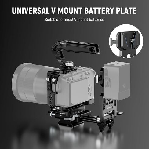 Neewer FX3 FX30 CAGE و XLR مقبض تمديد Kit & Mini Flash Light ، قفص الكاميرا مع HDMI Cable Clamp Nato Rail ARRI HOLITING HOLING متوافق مع Sony FX3 FX30 Original XLR Handle DJI RS2 RS3 in Saudi Arabia