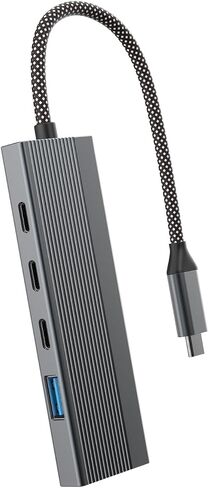 5-in-1 USB-C HUB مع 4K@60Hz HDMI ، شحن 100 واط PD ، 5 جيجابت في الثانية USB 3.0 ، 2 منافذ بيانات USB-C ، سبيكة الألومنيوم-محول متعدد الأجهزة المحمولة والأجهزة اللوحية in Saudi Arabia