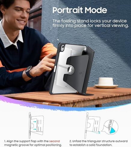 Fintie Vertical Stand Case for iPad (A16) 11th Generation 11 Inch (2025), iPad 10th Generation 10.9 Inch (2022), Multi-Angle Viewing Clear Cover with Pencil Holder, Magnetic Ultra-Stable, Blue in Kuwait