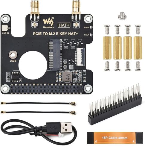 PCIE PCIE إلى M.2 e القبعة الرئيسية ، المتوافقة مع Raspberry PI 5 ، تدعم العديد من NGFF (M.2 E KEY) NIC WIRELIS in Saudi Arabia