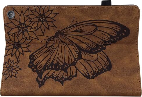 Travel on Tablet Chip Leather Flip Wallet Protective Cover Butterfly Embossing Cover Card Slot Tablet Pc Cover Suitable for Fire HD 8 / Fire HD 8 Plus (10th Generation, in Saudi Arabia