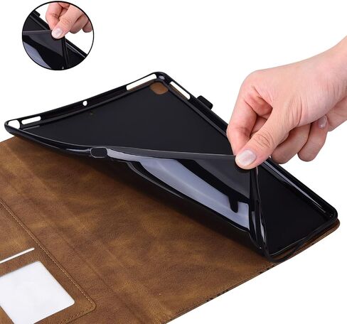 Travel on Tablet Chip Leather Flip Wallet Protective Cover Butterfly Embossing Cover Card Slot Tablet Pc Cover Suitable for Fire HD 8 / Fire HD 8 Plus (10th Generation, in Saudi Arabia