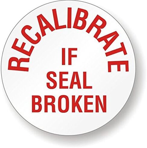 SmartSign Recalibrate If Seal Broken Label | 0.75" x 0.75" Tamper Resistant Vinyl, Pack of 200, Made in USA in Saudi Arabia