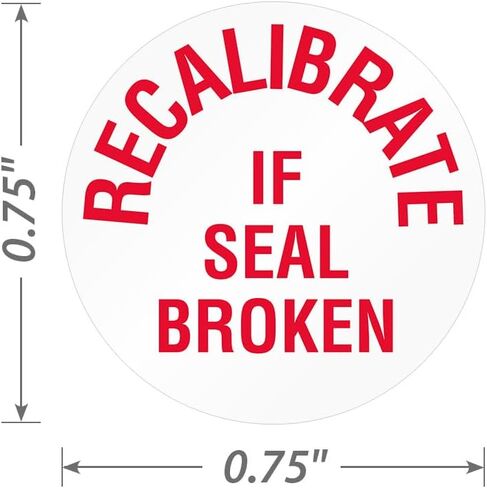 SmartSign Recalibrate If Seal Broken Label | 0.75" x 0.75" Tamper Resistant Vinyl, Pack of 200, Made in USA in Saudi Arabia