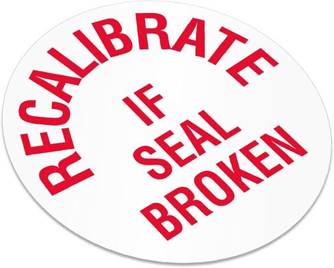 SmartSign Recalibrate If Seal Broken Label | 0.75" x 0.75" Tamper Resistant Vinyl, Pack of 200, Made in USA in Saudi Arabia