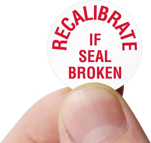 SmartSign Recalibrate If Seal Broken Label | 0.75" x 0.75" Tamper Resistant Vinyl, Pack of 200, Made in USA in Saudi Arabia