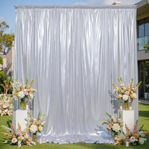 10 × 12 قدمًا بريق الذهب الذهب الذهب الذهب ، الستائر اللفات الستائر تجاعيد الستائر البوليستر الحرة ، الستائر الخلفية للظلم للحفلات حفلات عيد ميلاد حفلات الزفاف ، 2 لوحات 5 × 12 قدمًا in Kuwait