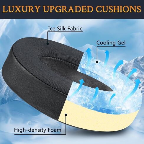 SOULWIT Cooling-Gel Replacement Ear Pads for Bose A30 Aviation Headset, Earpads Cushions with High-Density Noise Isolation Foam - Black in Kuwait