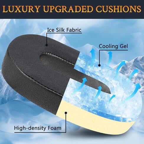 SOULWIT Cooling Gel Ear Pads Cushions Replacement for Bowers & Wilkins PX8/PX7 S2/PX7 S2e Over-Ear Headphones (Do Not Fit PX7), Earpads with High-Density Noise Isolation Foam - Black in Saudi Arabia