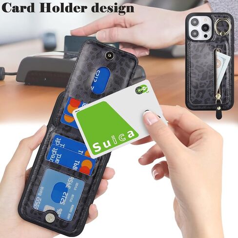 for iPhone 15 Phone case with Card Holder with Compatible magsafe Magnetic, Key Chain PU Leather Flip Kickstand Detachable 2-in-1 Wallet case for Apple15 Women Men-White Leopard in Kuwait