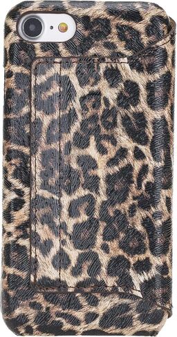 Venito Venice Slim Case Compatible with iPhone 7/8/SE Case with Stand, Wallet, Self-Closing, and RFID Blocking Feature (Leopard Pattern) in Saudi Arabia