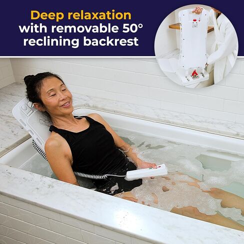 Drive Medical Bellavita Dive Bath Lift Chair, Reclining Electric Auto Bath Lifter & Tub Chair Lift, Bathtub Seat Transfer Chair with Open Seat Design, White in Saudi Arabia