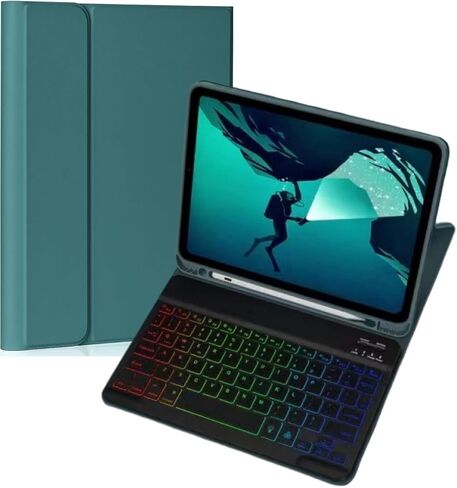 حالة لوحة المفاتيح لـ Galaxy Tab A8 10.5 بوصة 2022 ، غطاء مفتاح مغناطيسي قوس قوس قزح قوس قوس قطر ضئيل. in Kuwait