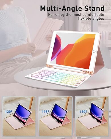 حالة لوحة المفاتيح لـ Galaxy Tab A8 10.5 بوصة 2022 ، غطاء مفتاح مغناطيسي قوس قوس قزح قوس قوس قطر ضئيل. in Kuwait