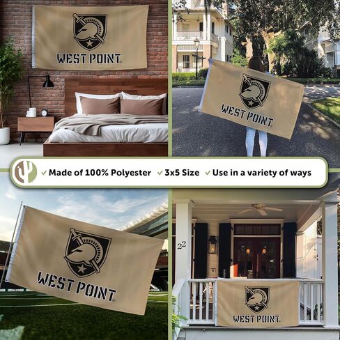 Desert Cactus United States Military Academy Flag Black Knights Army USMA West Point Cadets Flags Banners 100% Polyester Indoor Outdoor 3x5 (Style Y) in Saudi Arabia