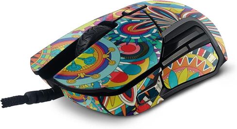 MightySkins Skin Compatible with SteelSeries Rival 5 Gaming Mouse - Flower Wheels | Protective, Durable, and Unique Vinyl Decal wrap Cover | Easy to Apply, Remove, and Change Styles | Made in The USA in Saudi Arabia