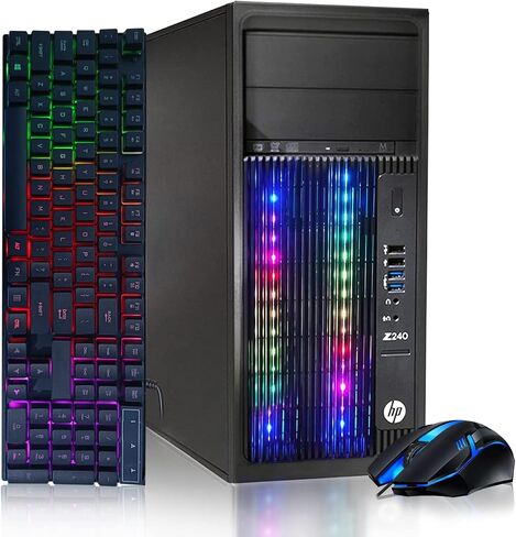 HP RGB Gaming Desktop PC ، Intel Quad I5 حتى 3.6 جيجا هرتز ، Geforce RTX 2060 6G GDDR6 ، RAM 16GB ، 512G SSD + 2TB ، Wifi & Bluetooth ، RGB Keyboard & Mouse ، Windows 11 Pro ( in Kuwait