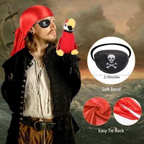 Cosplay Telescope and Compass Prop with Pirate Themed Eye Patch - Antique Retro Party Supply Accessory Decor - Vintage Treasure Spyglass Sundial Ship Captain Eye Patch for Themed Events Stage Plays in Kuwait