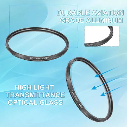52mm Circular Polarizer Filter, Double Sided Multi-Layer Coatings Polarizing Filter with Cleaning Cloth for Camera Lens in Saudi Arabia