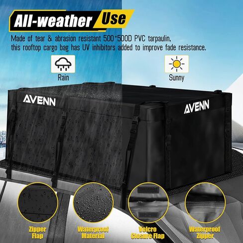 Avenn Arksen Roof Top Luggage Lage لـ 23 '× 64' 'سلال نحيفة 14 قدمًا مكعبة (62.2'l x 21.26'w x 18.11'h) مع 10 أحزمة مضادة للانزلاق in Saudi Arabia