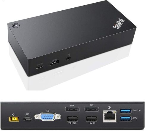 Lenovo ThinkPad Universal Dock DK1633 محطة الإرساء مع محول 90W (Black ، USB-C ، USB3.1 C ، متجدد) in Kuwait