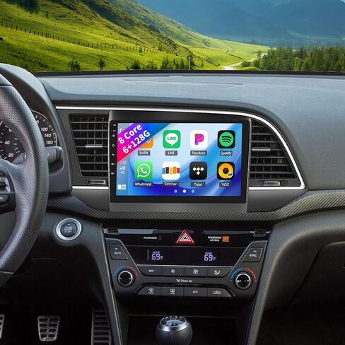 [6+128G] 8 Core Android 15 Car Stereo for Hyundai Elantra (AD) 2016-2018 with Wireless CarPlay Android Auto, 9'' Touchscreen with WiFi GPS Mirror Link Bluetooth FM RDS DSP EQ SWC Backup Camera in Saudi Arabia